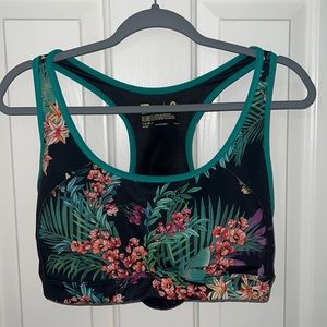 Tropical Florals Sports Bra